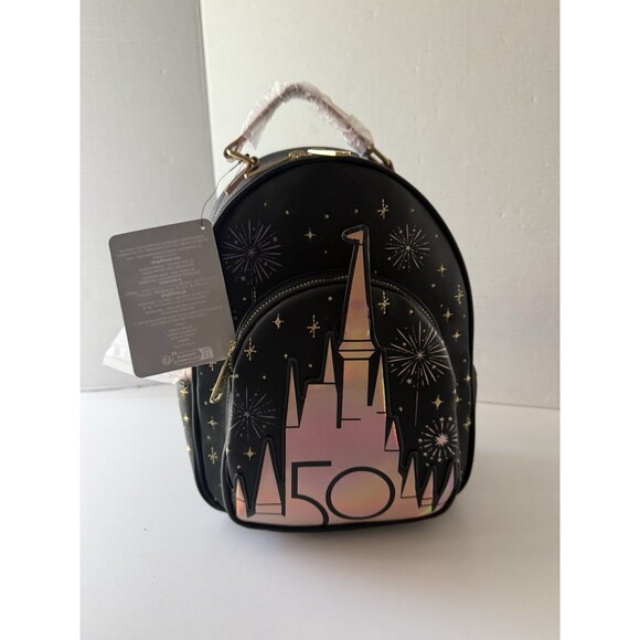 Disney 50th Anniversary Grand Finale Loungefly Backpack Castle Gold New main image 8